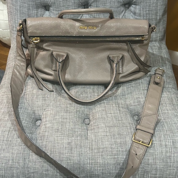 Miu Miu Fold Over Leather Bag  - damage see last photos - Picture 16 of 16